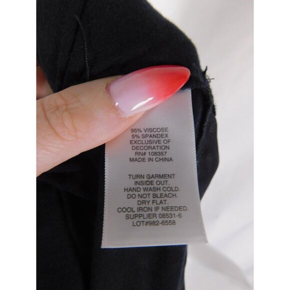 a.n.a A New Approach Cardigan Womens 2X Black Open Front Waterfall Sheer Hem - Picture 9 of 9